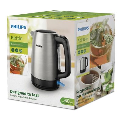 18. Philips Daily Collection Metalowy czajnik 1,7 l — pokrywka z mech. sprężynowym i wskaźnik