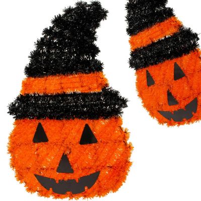 6. FIGURKA DEKORACYJNA DYNIA 35CM HALLOWEEN POMARAŃCZOWY PASEK
