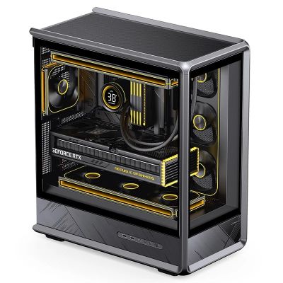 9. Jonsbo D401 PC-Gehäuse, Midi Tower, ATX, Tempered Glass - schwarz