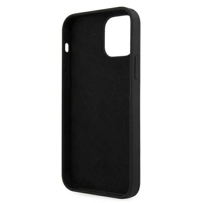 7. Etui Guess Silicone Vintage na iPhone 12 mini - czarno-białe