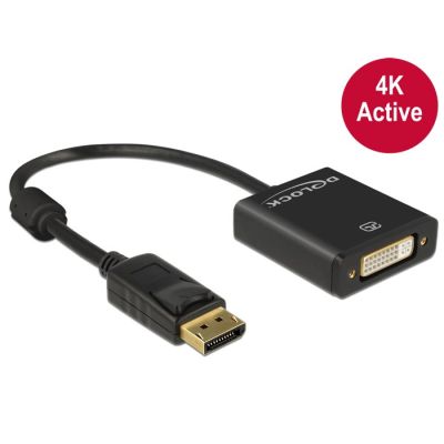 2. DeLOCK 62599 adapter kablowy 0,2 m DisplayPort DVI-I Czarny