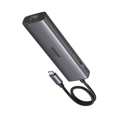 Hub Ugreen USB-C 6w1 HDMI USB-C USB-A Ethernet - szary