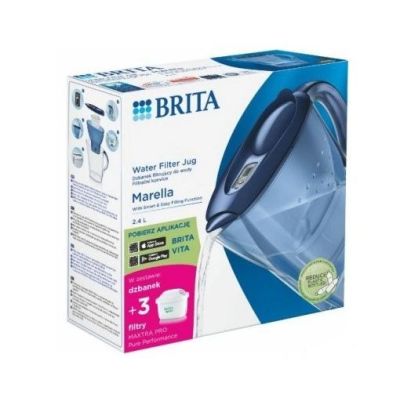 4. Dzbanek filtrujący Brita Marella+3 Maxtra Pro PP (2,4l ; niebieski)
