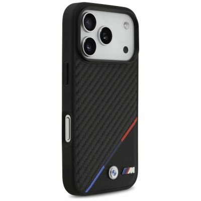 4. Etui BMW M Carbon Tricolor Line MagSafe na iPhone 17 Pro - czarne