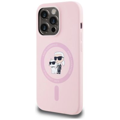 2. Etui Karl Lagerfeld Silicone Karl&Choupette MagSafe na iPhone 14 Pro Max - różowe