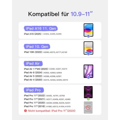 2. inateck N0001 Black Bluetooth-Tastatur-HĂĽlle fĂĽr iPad 11