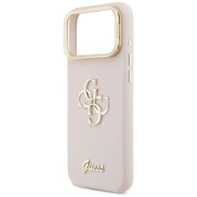 6. Etui Guess Grained Big 4G & Stand Camera na iPhone 17 Pro Max - różowe
