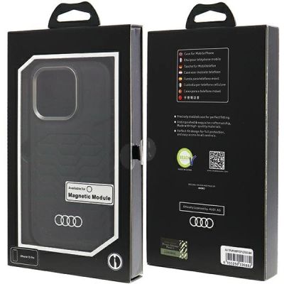 7. Etui Audi Synthetic Leather z MagSafe na iPhone 15 Pro - czarne
