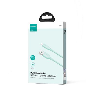 4. Kabel Joyroom Multi-Color Series S-A34 USB-A / Lightning 3A 1m - zielony
