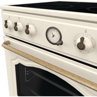 12. Kuchnia elektryczna GORENJE GECS6B70CLI Retro 60 cm | ExtraSteam | AirFry | FrozenBake | kremowy