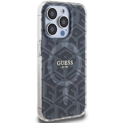 4. Etui Guess IML GCube MagSafe na iPhone 15 Pro Max - czarne
