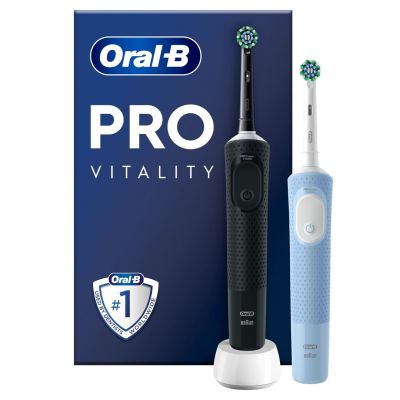 3. Oral-B Vitality Pro Duo Dorosły Obrotowo-pulsacyjna szczoteczka do zębów Czarny, Niebieski, Biały