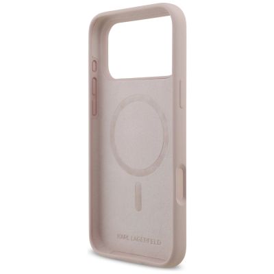 7. Etui Karl Lagerfeld Silicone Karl&Choupette Ring MagSafe do iPhone 17 Pro Max - różowe