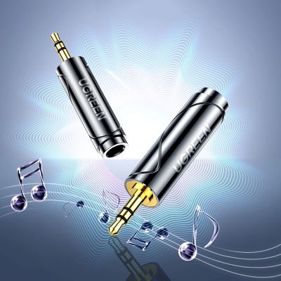 4. Ugreen adapter przejściówka audio z 3.5mm (męski) na 6,35mm mini jack (żeński) szary (AV168)