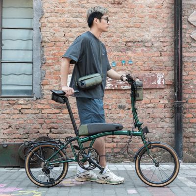 5. Torba rowerowa Rockbros DB005 na górną rórę ramy 0,9L - czarno-zielona