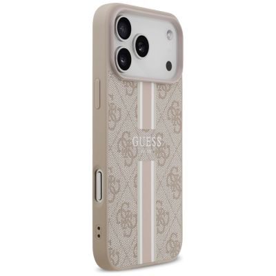4. Etui Guess 4G Printed Stripes MagSafe na iPhone 17 Pro Max - różowe