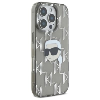 4. Etui Karl Lagerfeld IML Karl Head Electroplated na iPhone 16 Pro - czarne