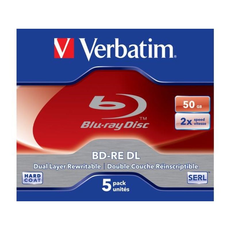 3. Verbatim BD-RE DL 50GB 2 x 5 Pack Jewel Case 5 szt.