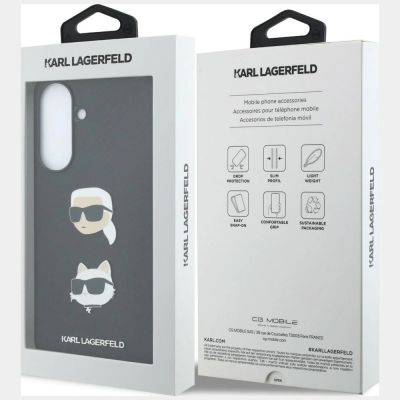 8. Etui Karl Lagerfeld w/ Karl&Choupette Heads Pins&Logo na Samsung Galaxy A37 5G - czarne