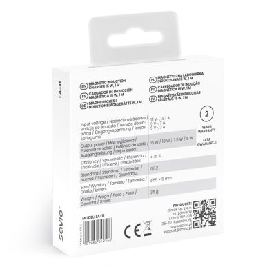 5. SAVIO ŁADOWARKA INDUKCYJNA 15W 1M LA-11