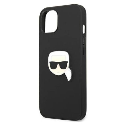6. Etui Karl Lagerfeld Leather Ikonik Karl's Head Metal na iPhone 13 mini - czarne