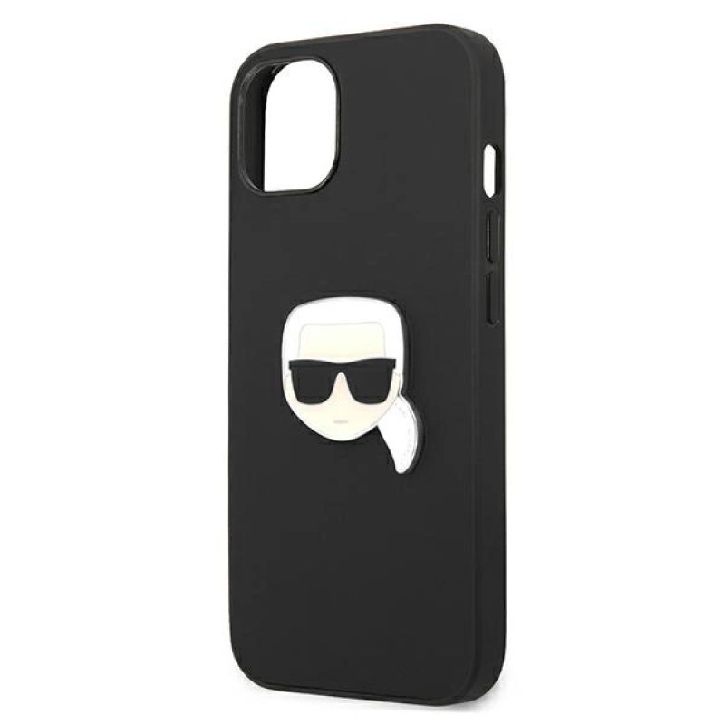 6. Etui Karl Lagerfeld Leather Ikonik Karl's Head Metal na iPhone 13 mini - czarne