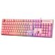 8. Deltaco Gaming GAM-021-RGB-P-DE klawiatura USB QWERTZ Niemiecki Różowy