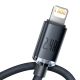 2. Baseus Crystal Shine Series kabel przewód USB do szybkiego ładowania i transferu danych USB Typ A - Lightning 2,4A 1,2m czarny (CAJY000001)