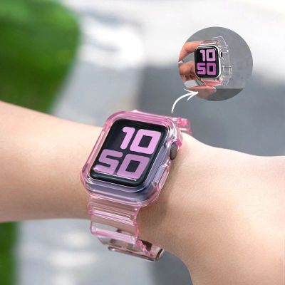 10. Silikonowa opaska pasek bransoleta bransoletka etui Strap Light Set do zegarka Apple Watch 40 mm - niebieska