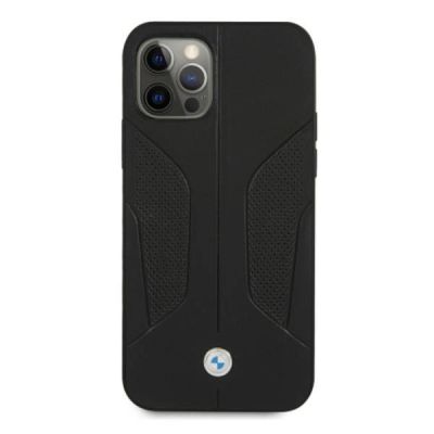 3. Etui BMW Leather Perforate Sides na iPhone 12 Pro Max - czarne