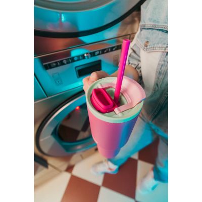 28. Kubek termiczny ze słomką Kambukka Rio Tumbler 950ml, Bubblegum Mint