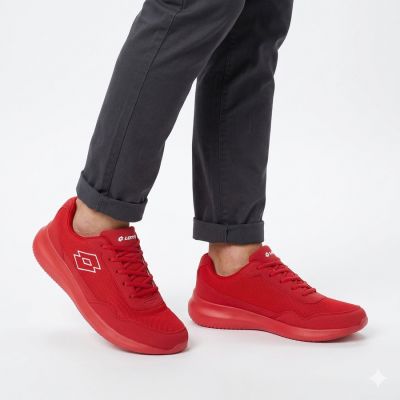 5. Buty sportowe sneakersy lekkie siatka czerwone Lotto CONNECT