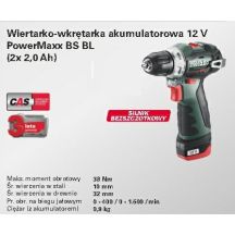 METABO WIERTARKO-WKRĘTARKA 12V 38Nm 2x2,0Ah BS BL 12