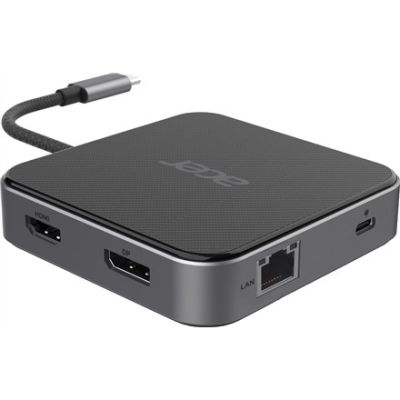 5. Hub wielofunkcyjny ACER 7in1 USB4 8k Multi Display Hub 1xHDMI/1xDP/2xUSB3.2/USB-C/RJ45/Audi