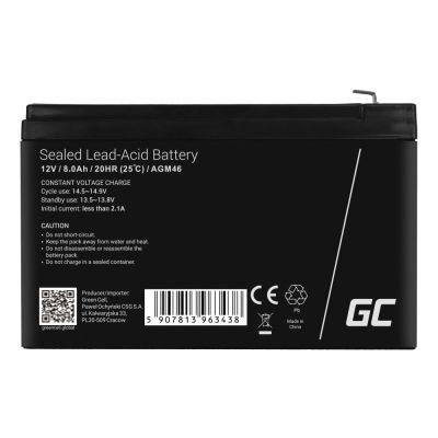 4. GREEN CELL AKUMULATOR ŻELOWY AGM46 12V 8AH