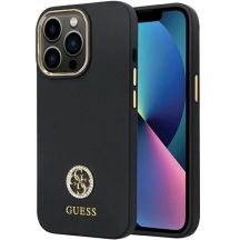 Etui Guess 4G Silicone Logo Strass na iPhone 13 Pro Max - czarne