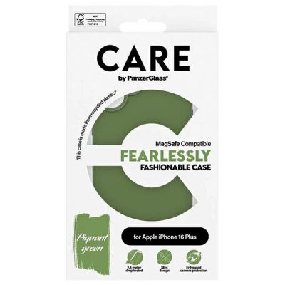 4. Etui CARE by PanzerGlass Fashion Case z MagSafe na iPhone 16 Plus - zielone