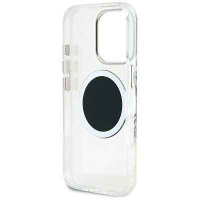 7. Etui Guess IML Metal Colored Circle Classic Logo MagSafe na iPhone 16 Pro - czarne