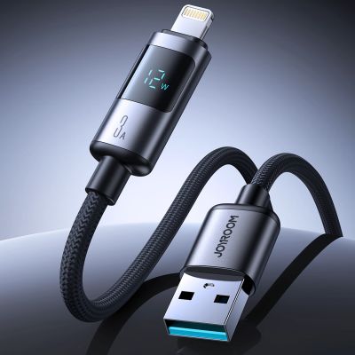 3. Kabel Joyroom S-A16 Pro Prism Series 3A USB-A - Lightning z wyświetlaczem 1,2m - czarny