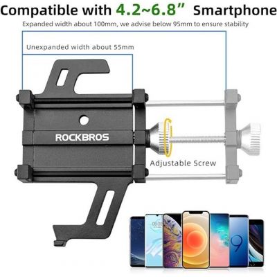 3. Uchwyt rowerowy Rockbros 699-BK ze stopu aluminium do telefonu - czarny