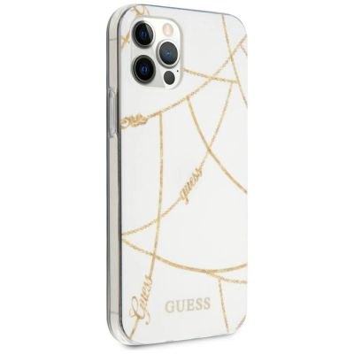 4. Etui Guess Gold Chain Collection na iPhone 12 Pro Max 6,7"  - białe