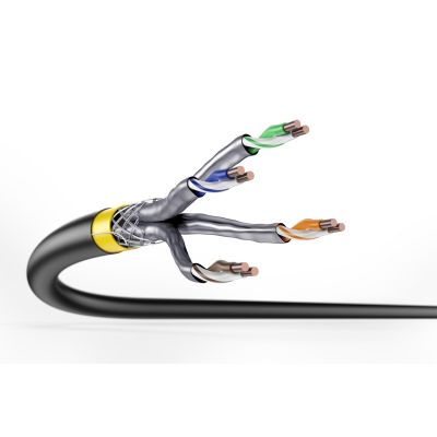 6. Kabel instalacyjny DIGITUS kat.7A, S/FTP, Dca, AWG22/1, LSOH, 500m, żółty, szpula