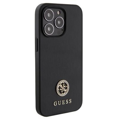 4. Etui Guess Strass Metal Logo na iPhone 13 Pro 6.1" - czarne