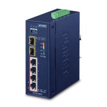 PLANET IGS-624HPT łącza sieciowe Nie zarządzany Gigabit Ethernet (10/100/1000) Obsługa PoE Niebieski