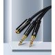 2. Ugreen kabel rozdzielacz AUX 3,5 mm mini jack (żeński) - 2x 3,5 mm mini jack (męski - mikrofon i słuchawki) czarny (AV140 20899)
