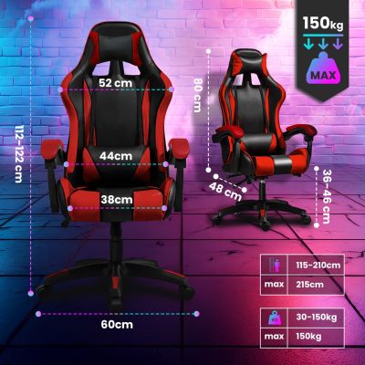 15. Extralink Gaming | Fotel gamingowy | biurowy, obrotowy, kubełkowy, czarno-czerwony, G-522