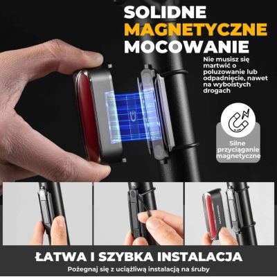 3. Rockbros lampka rowerowa tylna 30LM czarna