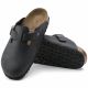 9. Chodaki damskie/męskie Birkenstock Boston Black olejowana skóra klapki narrow wąskie (0059463)