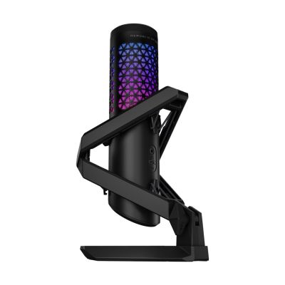2. ASUS ROG Carnyx USB Gaming Microphone (25mm condenser capsule, 192kHz/24-bit, cardioid, high-pass filter, built-in pop filter, metal shock mount, one-touch mute, USB, Aura Sync RGB)- Black