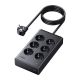 Listwa zasilająca Ugreen S622, 6xAC + 3xUSB + USB-C, GaN, 1.5m - czarna
